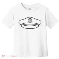 Minimalist Captain Hat Pocket Badge Icon Nautical Toddler T-Shirt thumb 0