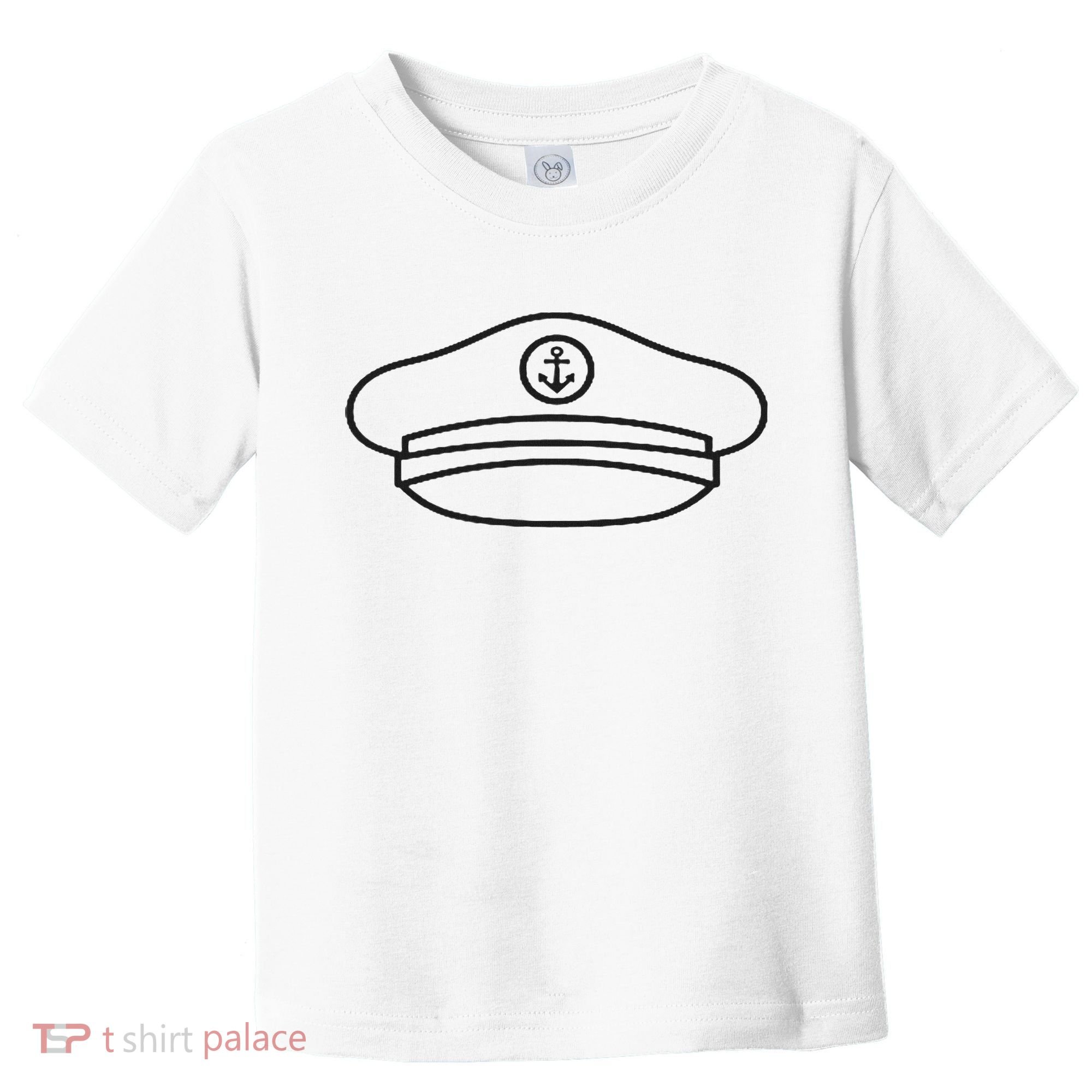 Minimalist Captain Hat Pocket Badge Icon Nautical Toddler T-Shirt