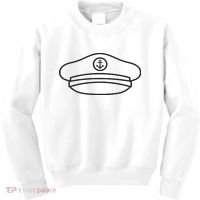Minimalist Captain Hat Pocket Badge Icon Nautical Kids Sweatshirt thumb 0
