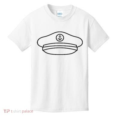 Minimalist Captain Hat Pocket Badge Icon Nautical Kids T-Shirt