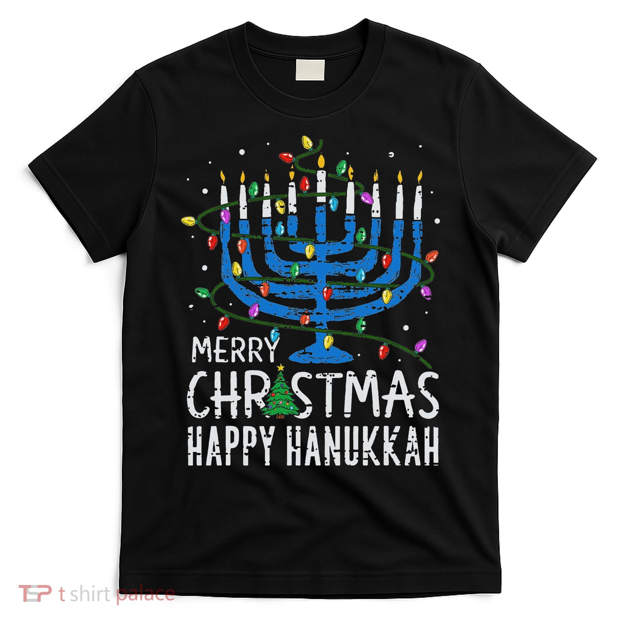 Merry Chrismukkah Happy Christmas Hanukkah Chanukah Jewish T-Shirt