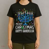 Merry Chrismukkah Happy Christmas Hanukkah Chanukah Jewish T-Shirt thumb 4