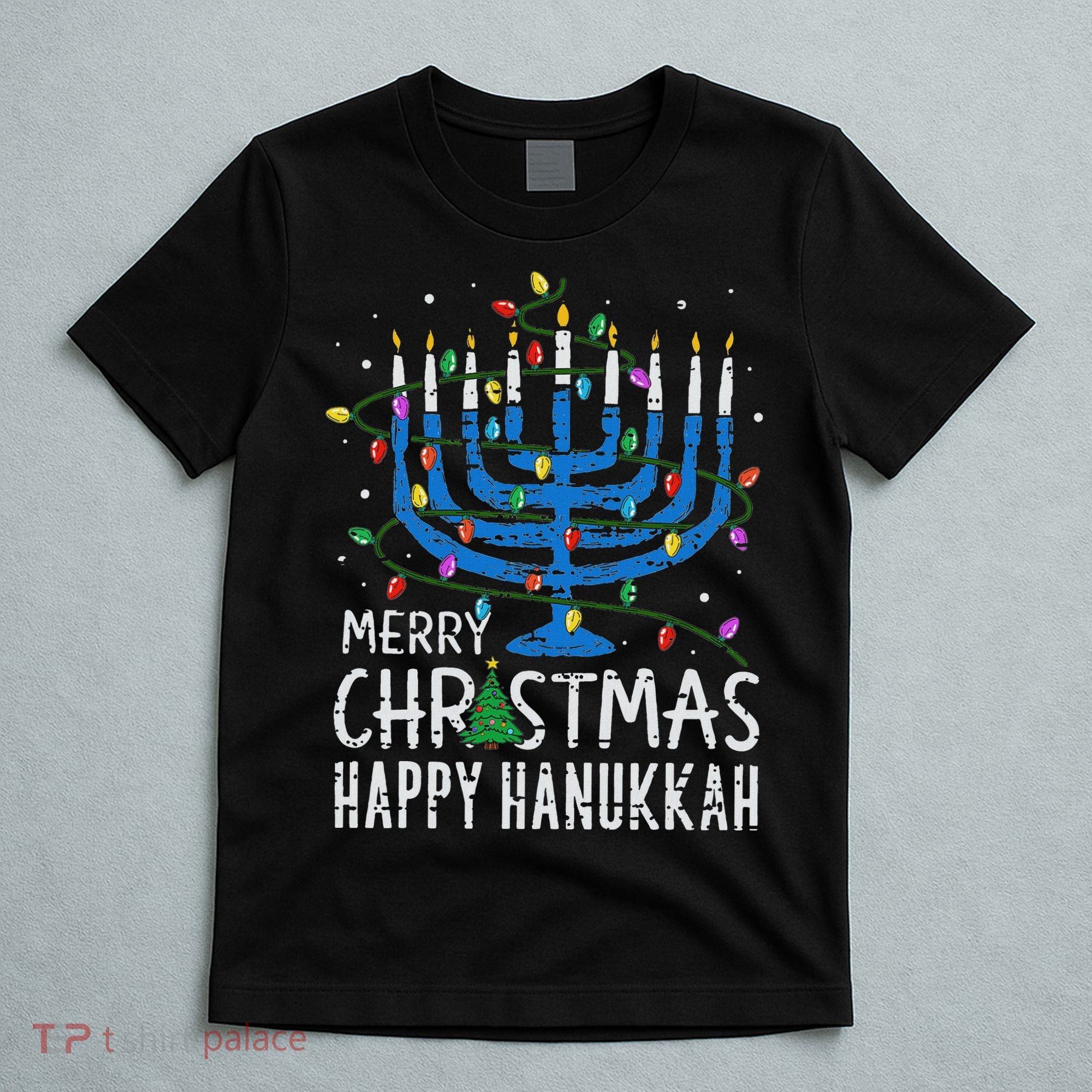 Merry Chrismukkah Happy Christmas Hanukkah Chanukah Jewish T-Shirt