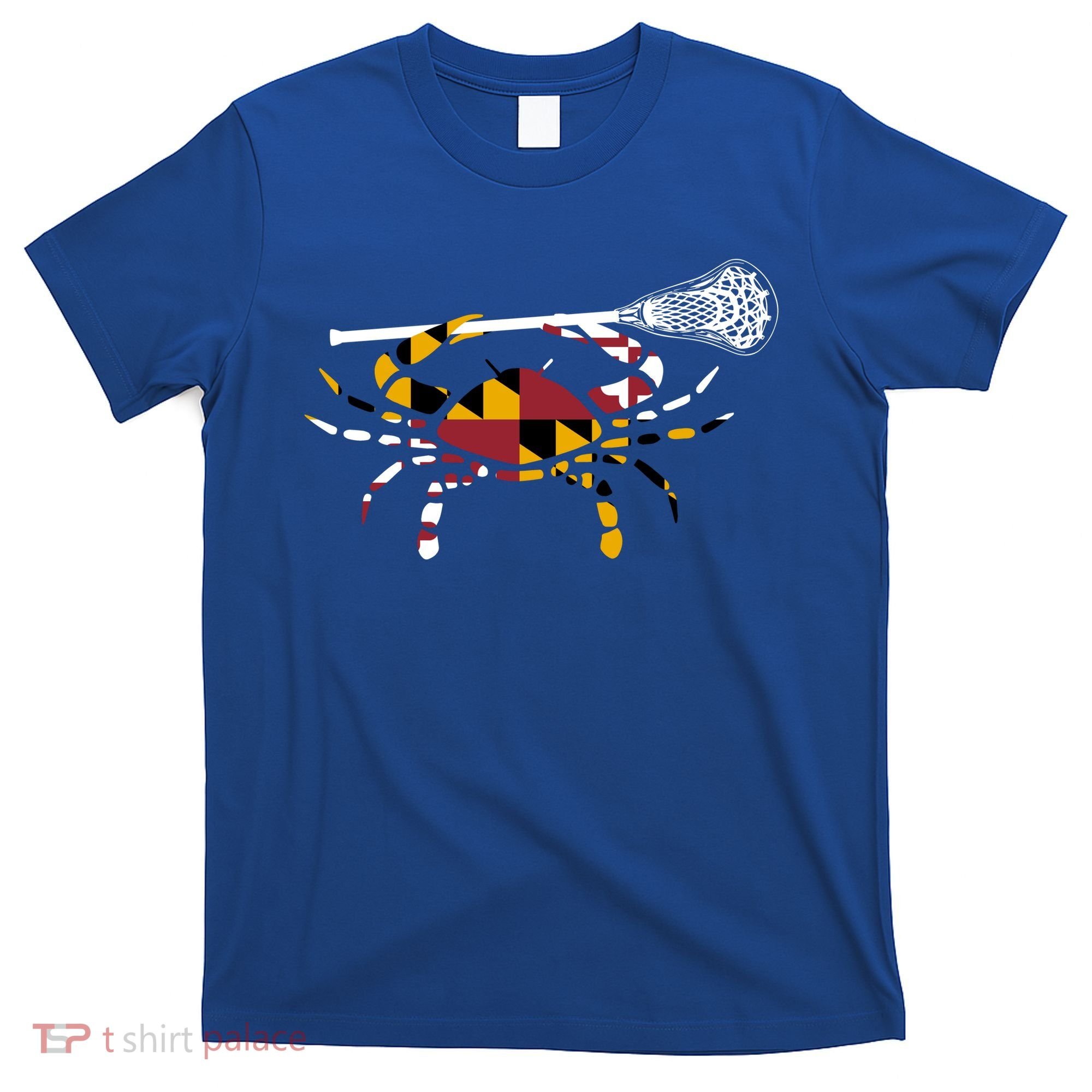 Maryland Crab Holding Lacrosse Stick Boys Girls Lax Funny Gift T-Shirt