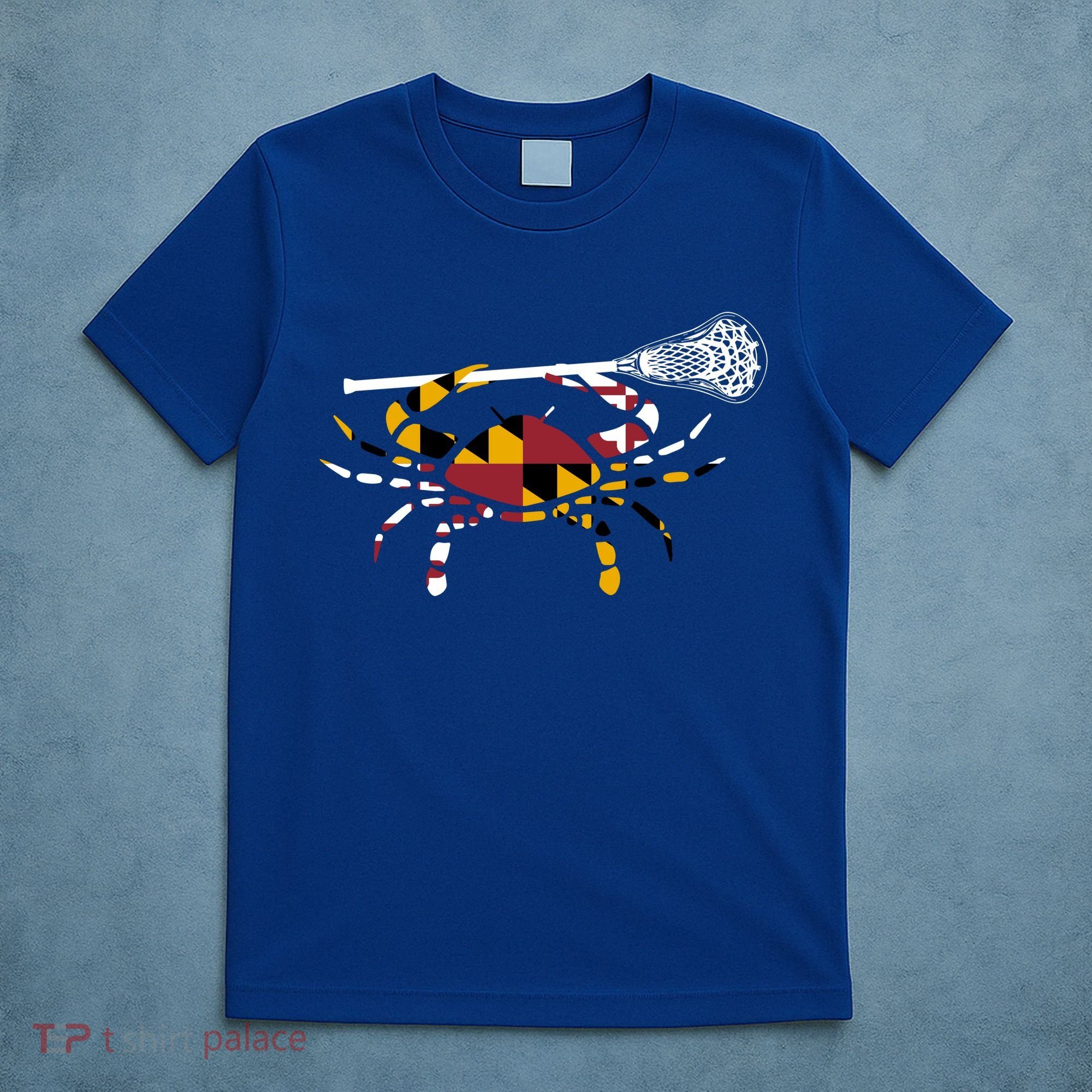 Maryland Crab Holding Lacrosse Stick Boys Girls Lax Funny Gift T-Shirt