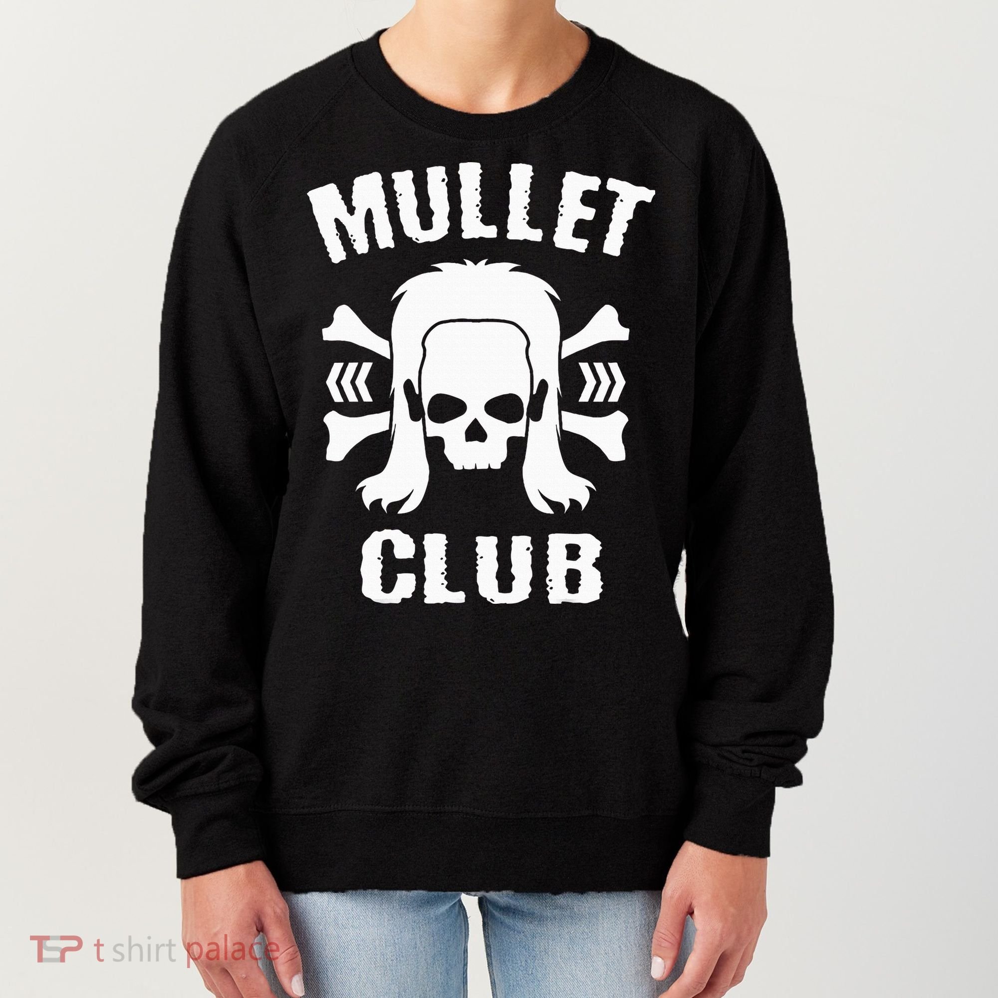 Mullet Club Hairstyle Bones Skull Women's Sweatshirt