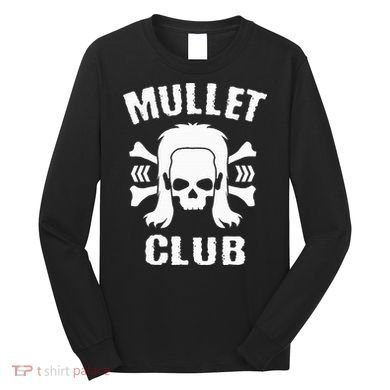 Mullet Club Hairstyle Bones Skull Long Sleeve Shirt