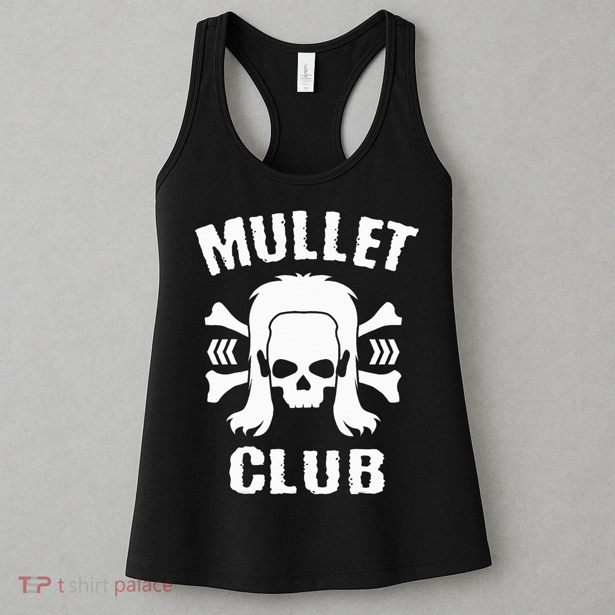 Mullet Club Hairstyle Bones Skull Women's Tank Top