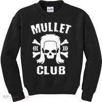 Mullet Club Hairstyle Bones Skull Kids Sweatshirt thumb 0