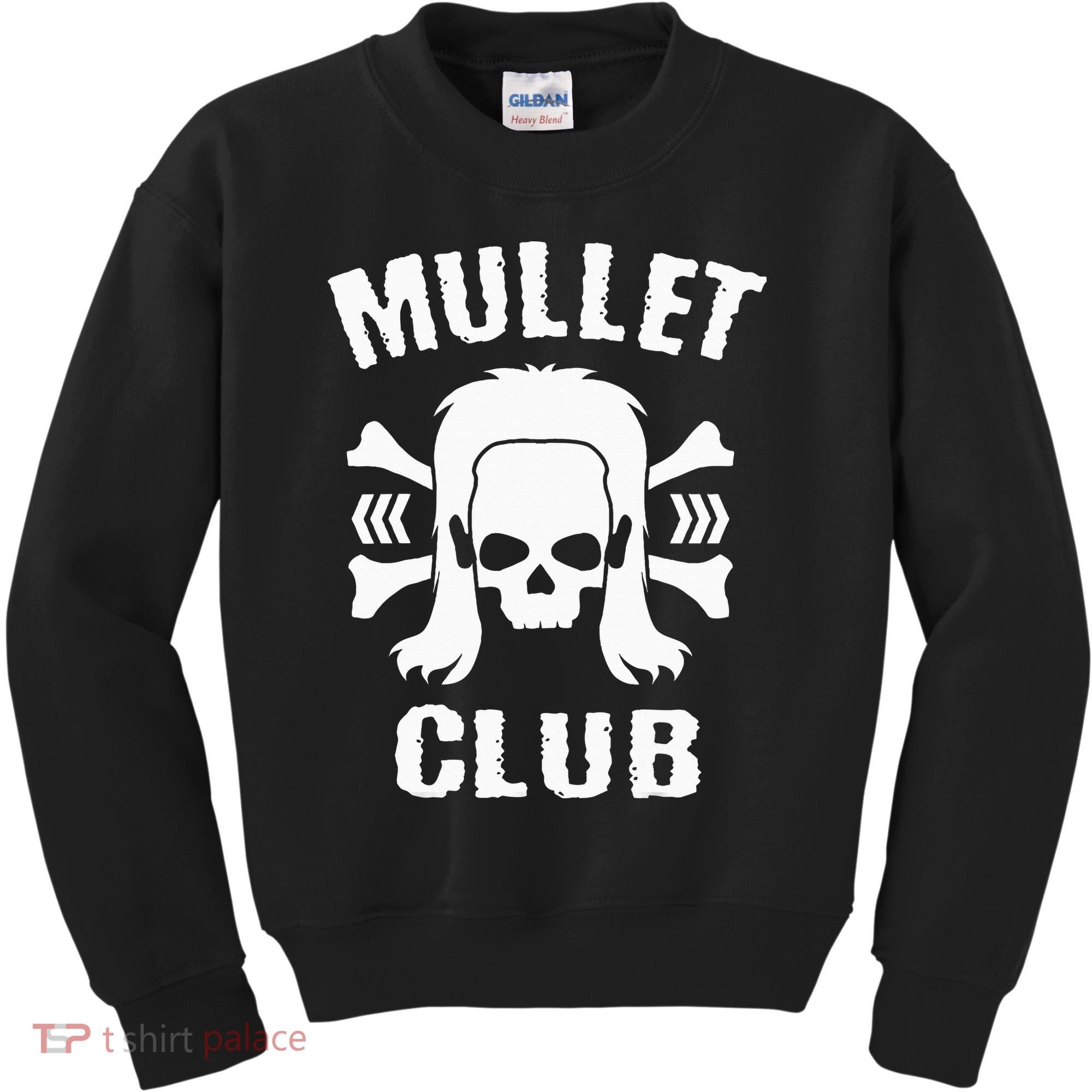 Mullet Club Hairstyle Bones Skull Kids Sweatshirt