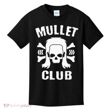 Mullet Club Hairstyle Bones Skull Kids T-Shirt