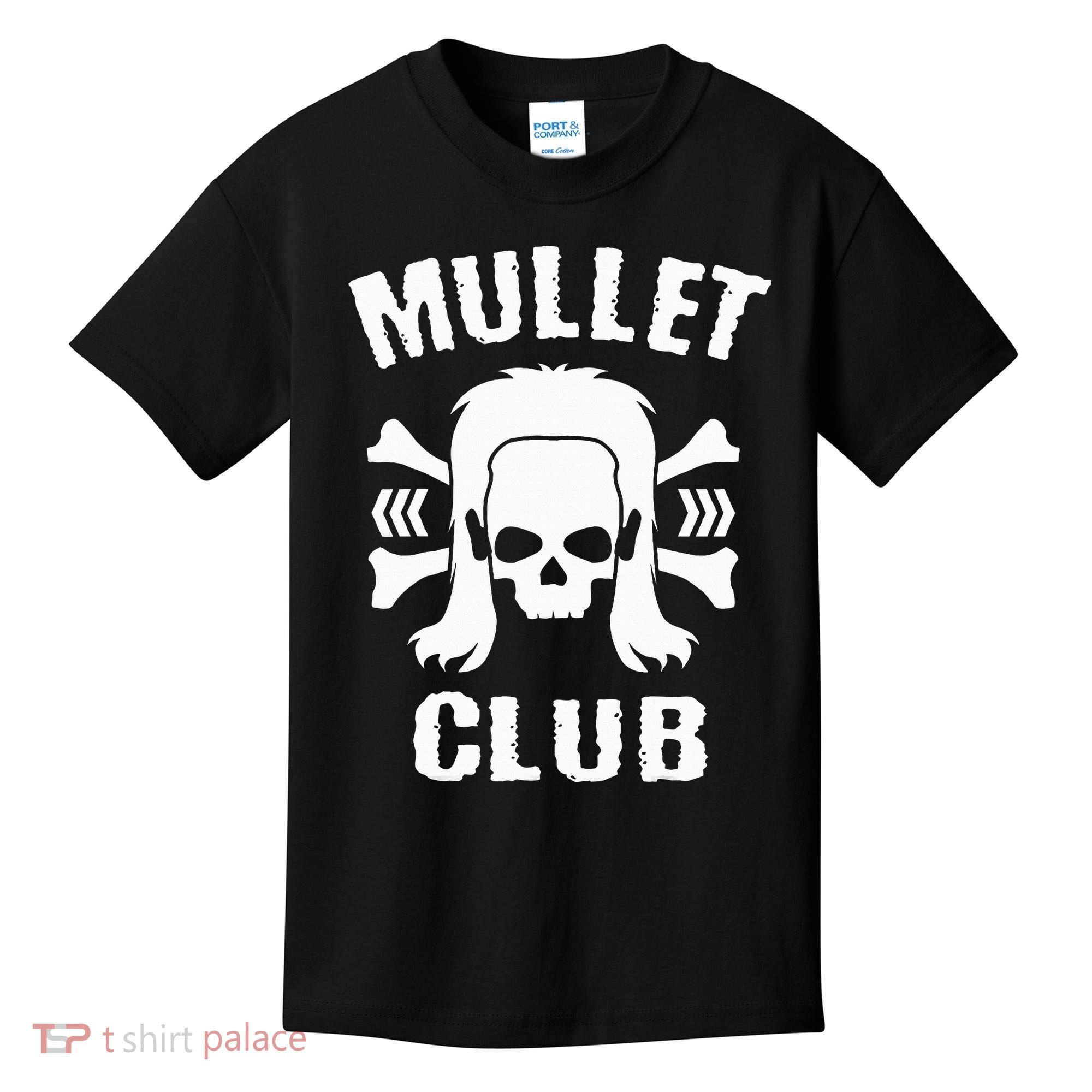 Mullet Club Hairstyle Bones Skull Kids T-Shirt
