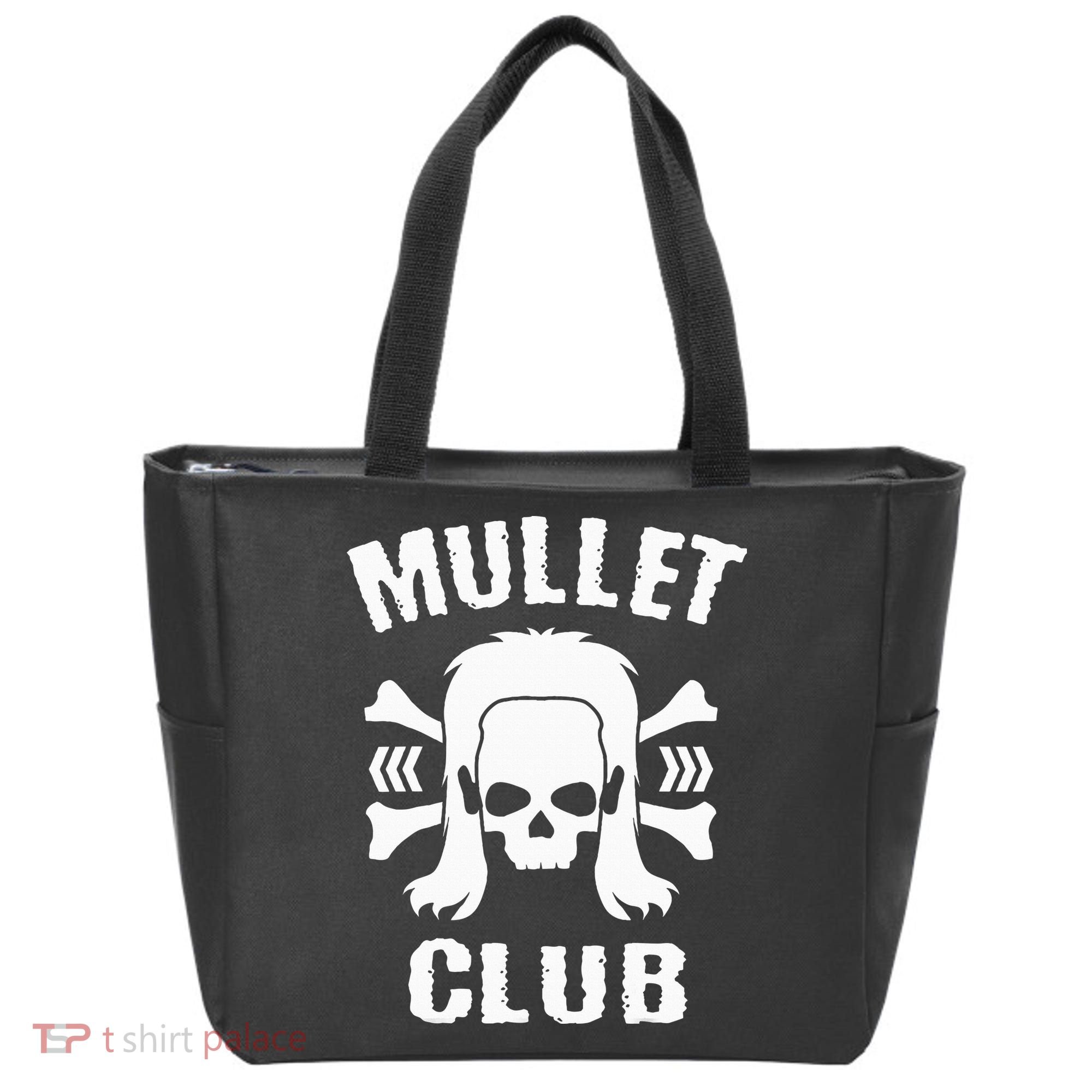Mullet Club Hairstyle Bones Skull Tote Bag