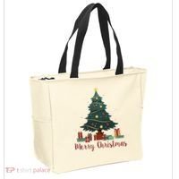 Merry Christmas Holiday Tree Festive Tote Bag thumb 2