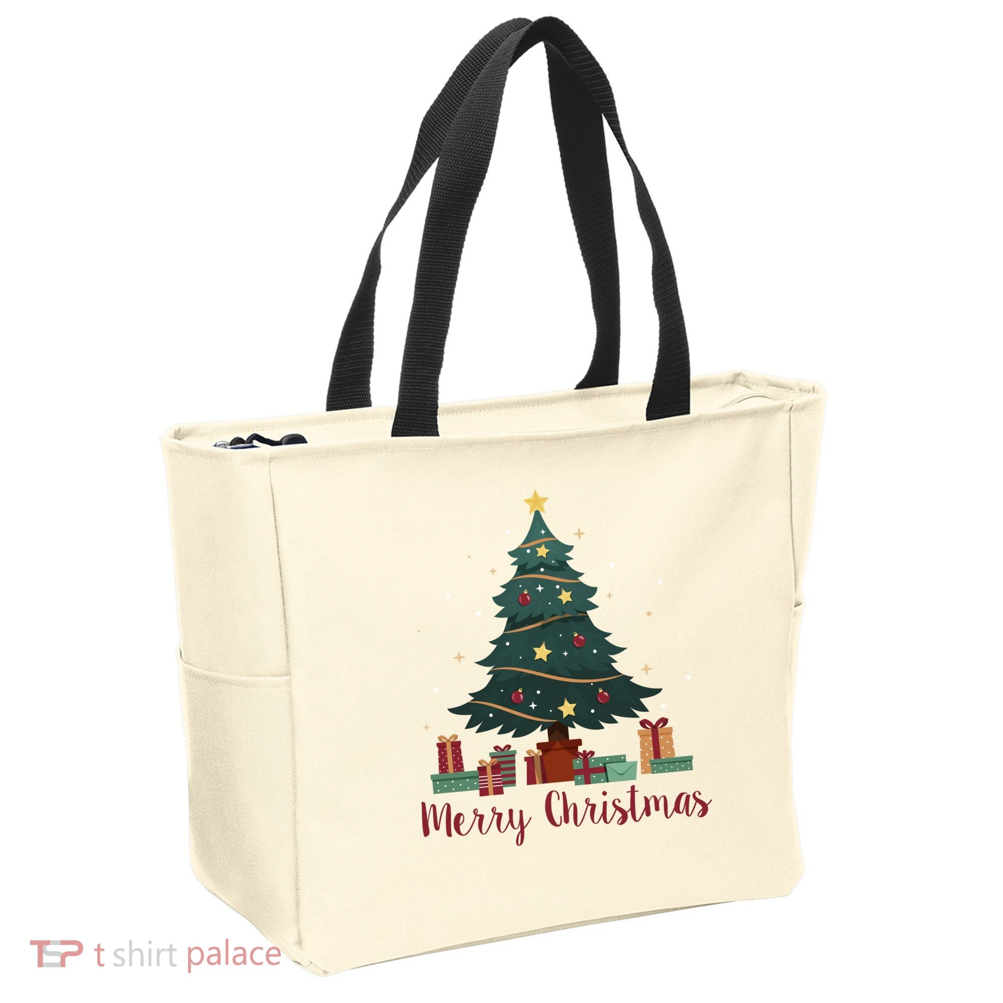Merry Christmas Holiday Tree Festive Tote Bag