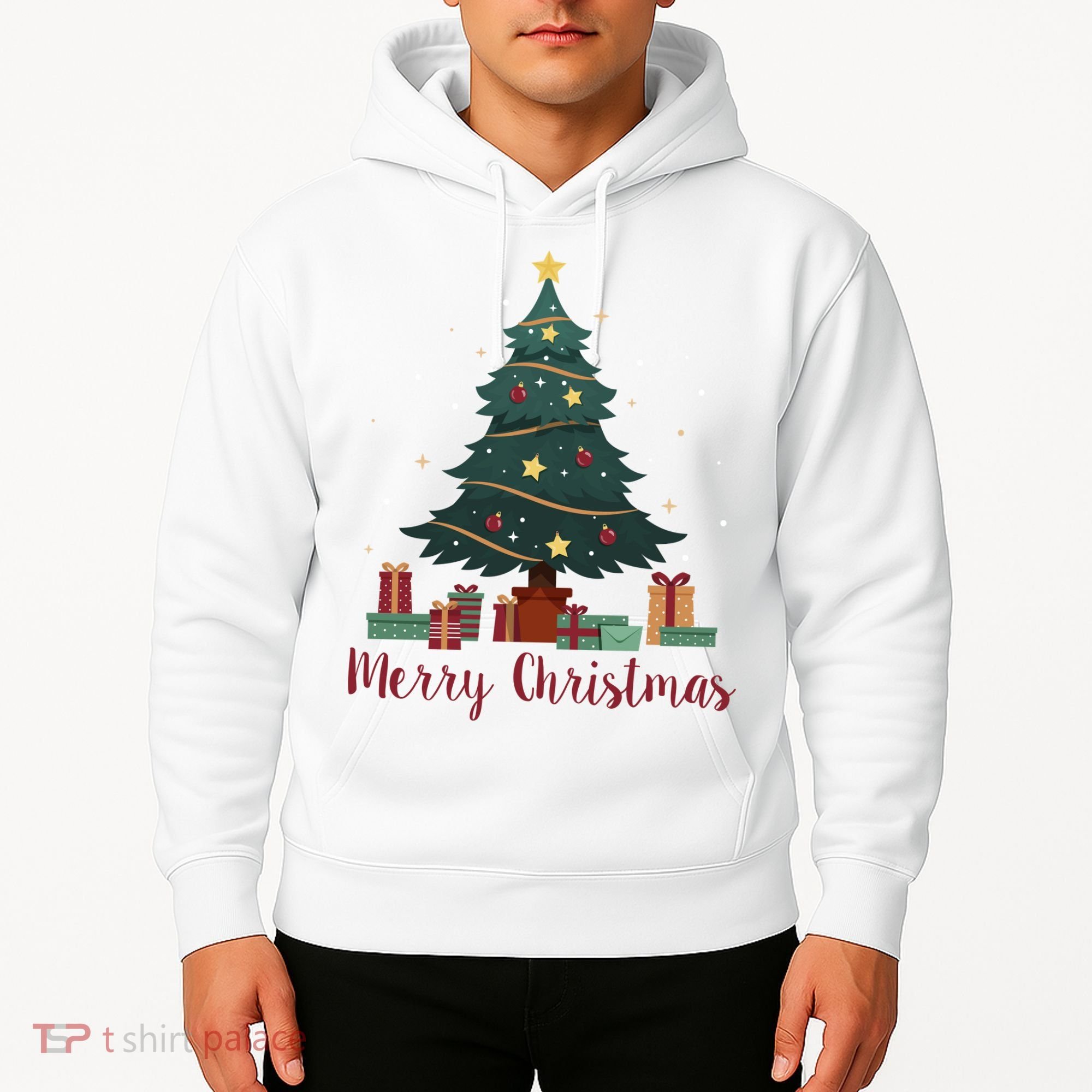 Merry Christmas Holiday Tree Festive Hoodie