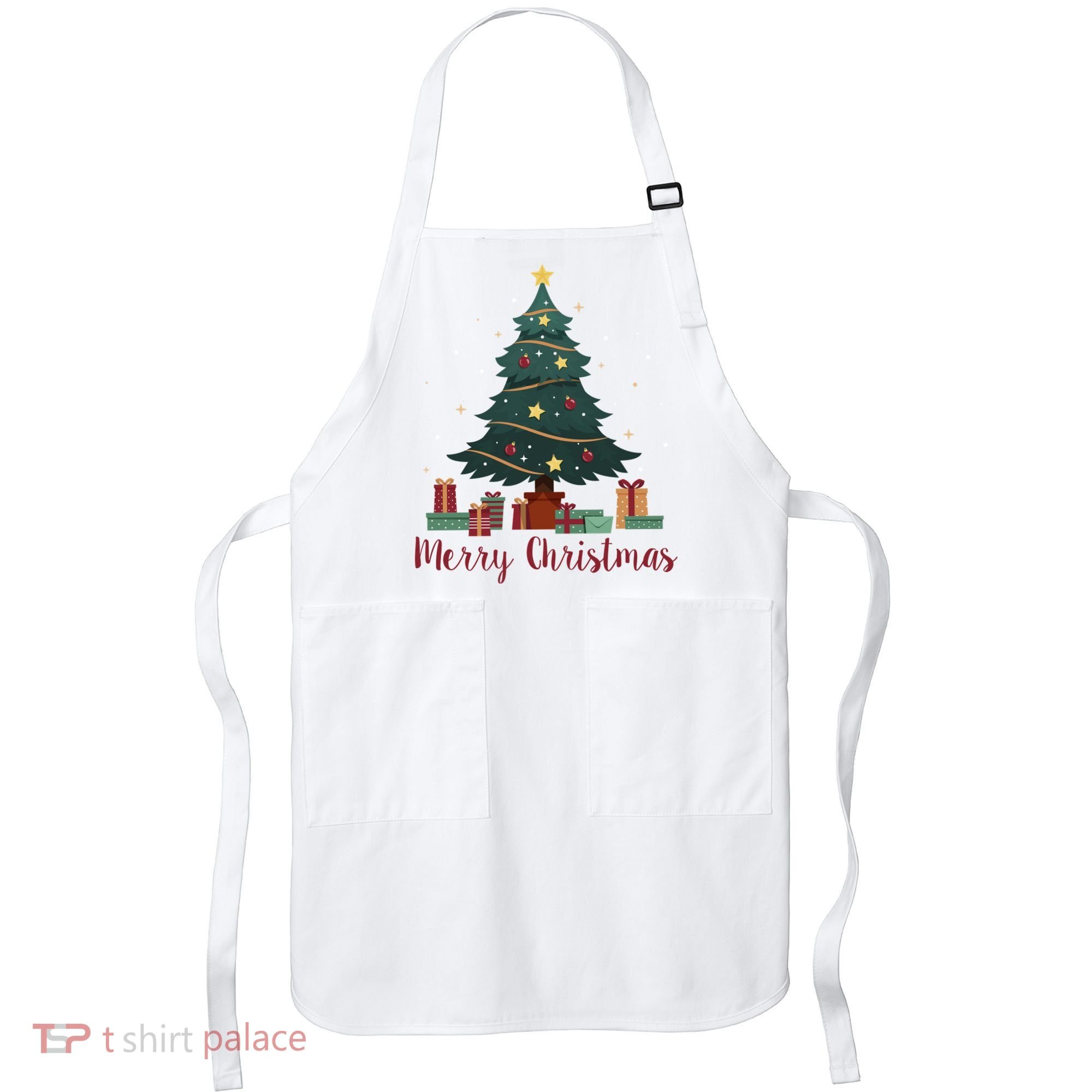 Merry Christmas Holiday Tree Festive Apron