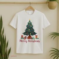 Merry Christmas Holiday Tree Festive T-Shirt thumb 2