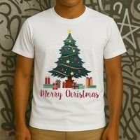 Merry Christmas Holiday Tree Festive T-Shirt thumb 3