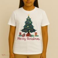 Merry Christmas Holiday Tree Festive T-Shirt thumb 4