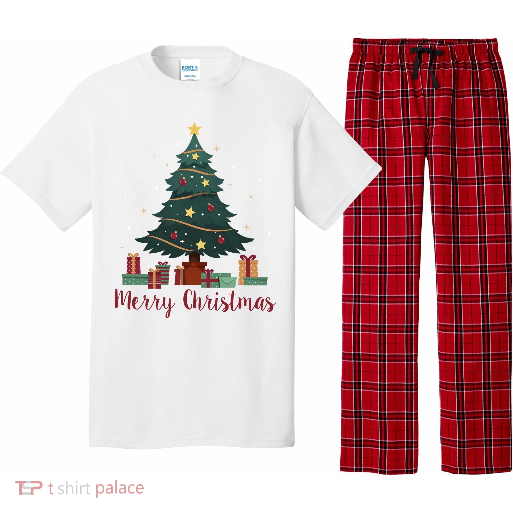 Merry Christmas Holiday Tree Festive Pajama Set