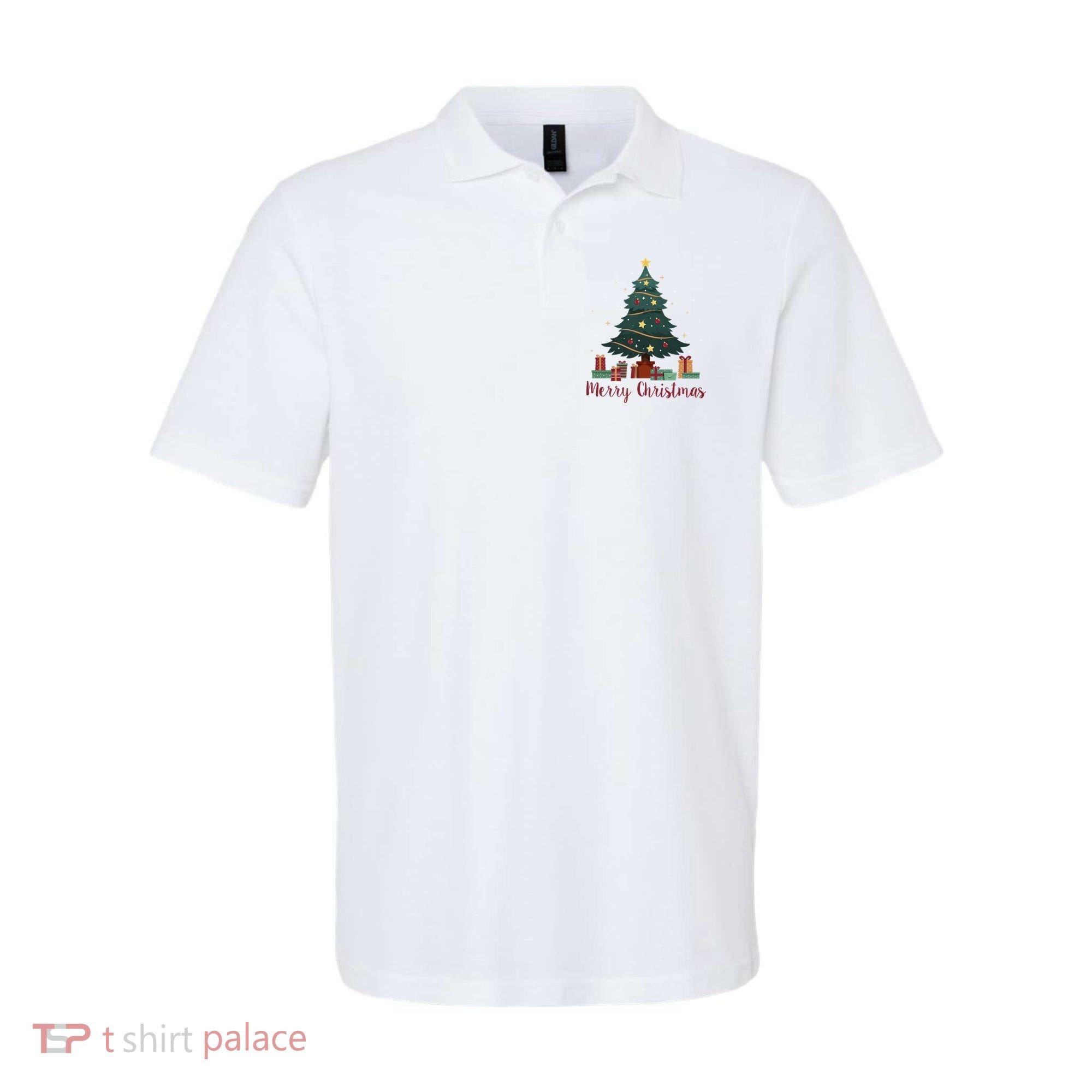 Merry Christmas Holiday Tree Festive Polo