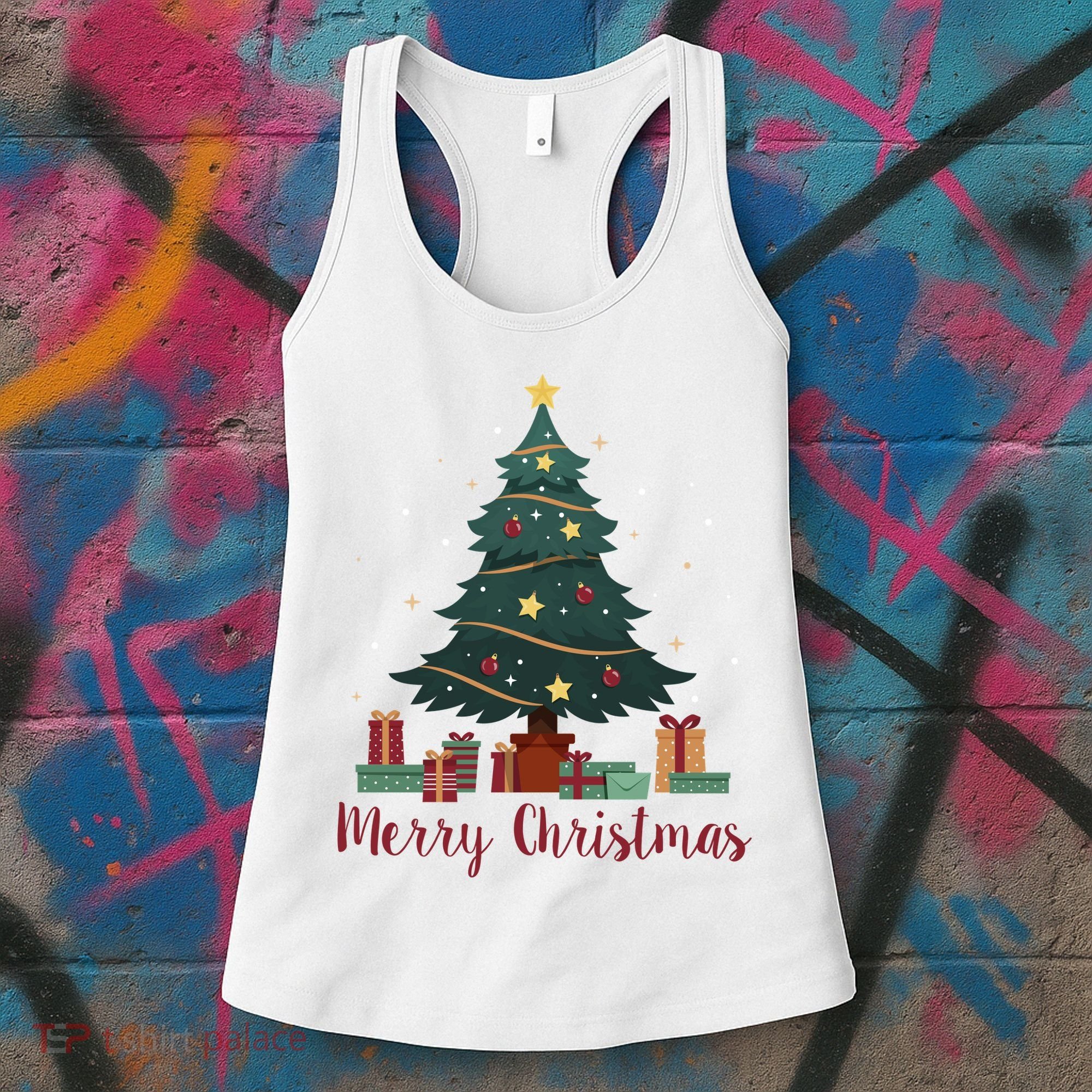 Merry Christmas Holiday Tree Festive Women's Tank Top