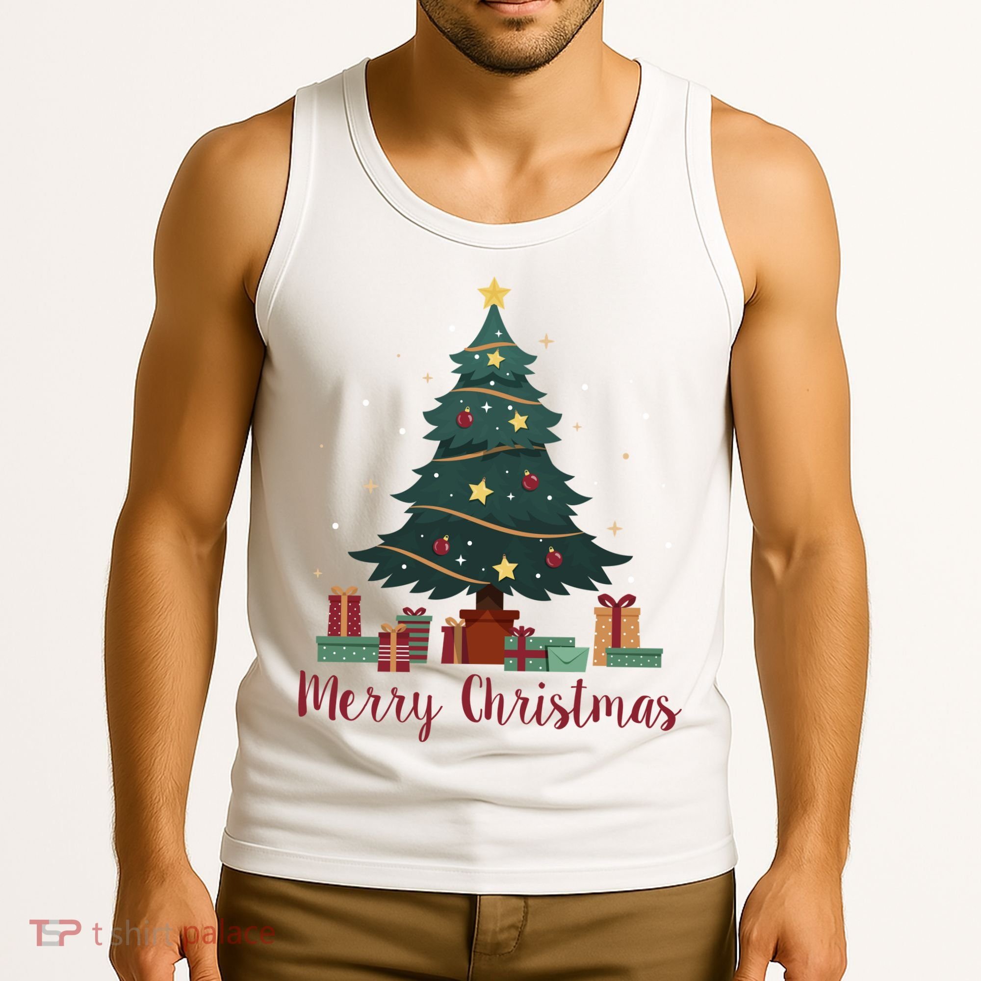 Merry Christmas Holiday Tree Festive Tank Top