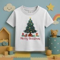 Merry Christmas Holiday Tree Festive Toddler T-Shirt thumb 3