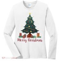 Merry Christmas Holiday Tree Festive Women's Long Sleeve Shirt thumb 0