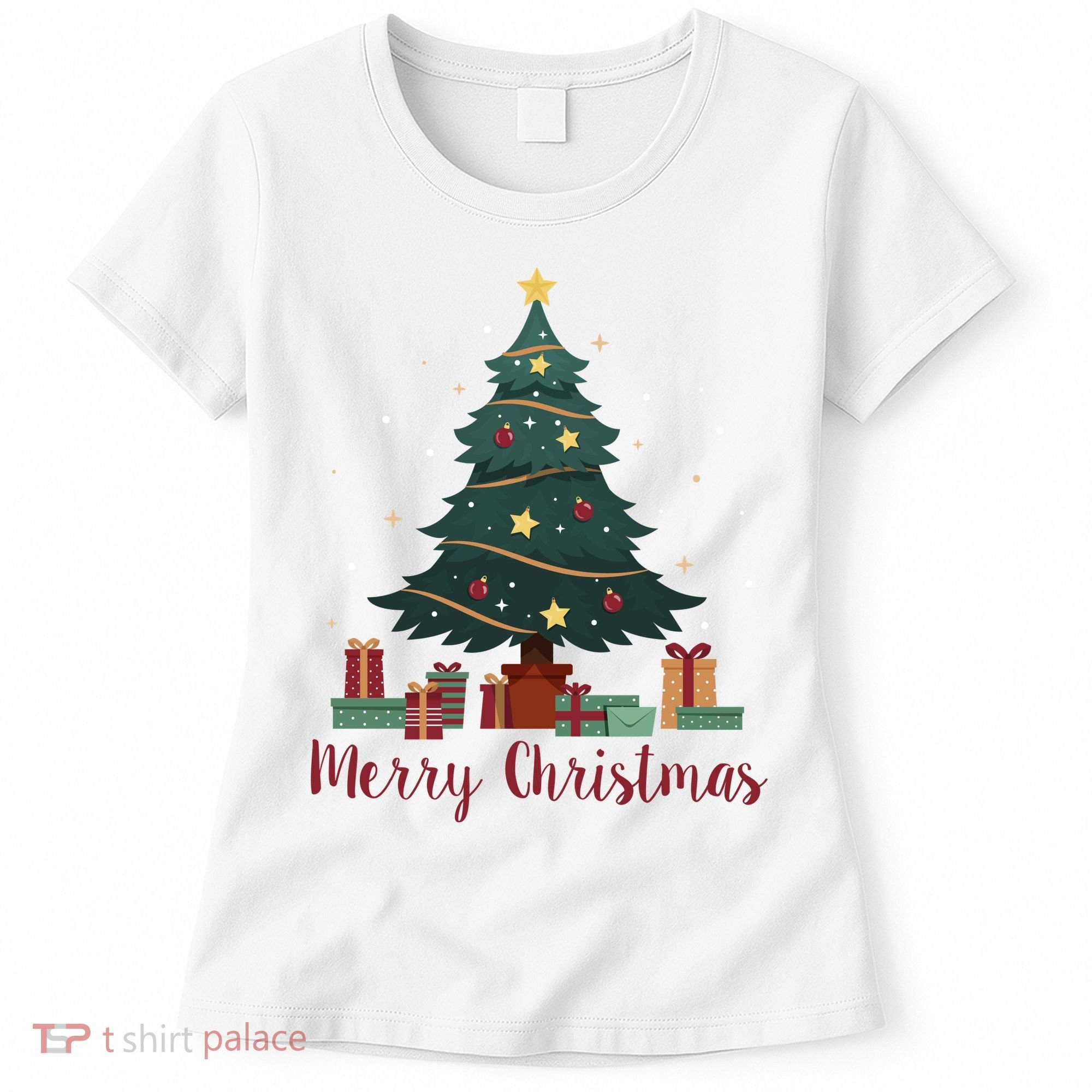 Merry Christmas Holiday Tree Festive Women's T-Shirt