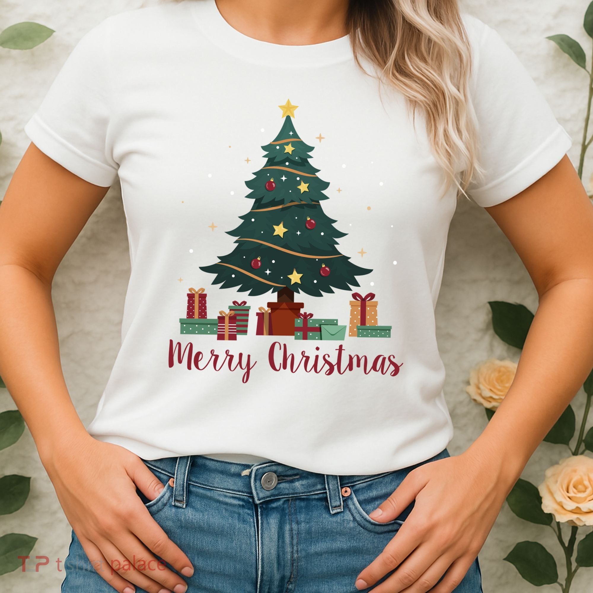 Merry Christmas Holiday Tree Festive Women's T-Shirt
