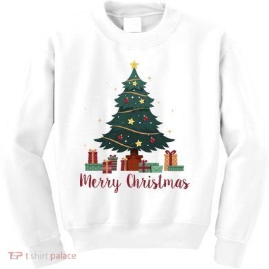 Merry Christmas Holiday Tree Festive Kids Sweatshirt