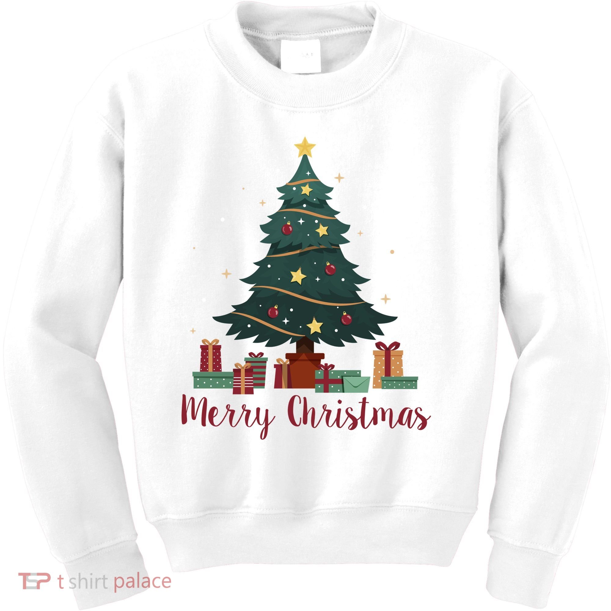 Merry Christmas Holiday Tree Festive Kids Sweatshirt