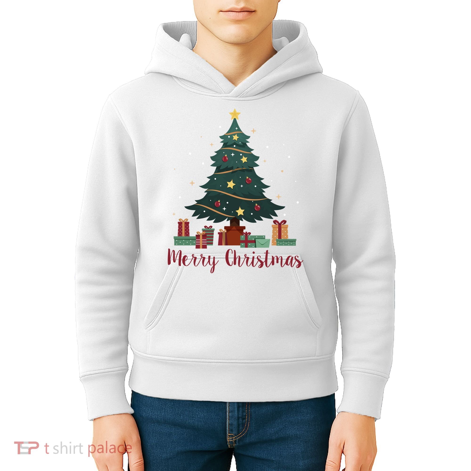 Merry Christmas Holiday Tree Festive Kids Hoodie