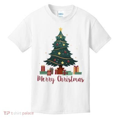 Merry Christmas Holiday Tree Festive Kids T-Shirt