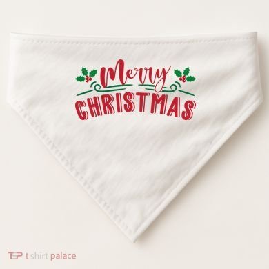 Merry Christmas Holiday Gift USA-Made Doggie Bandana