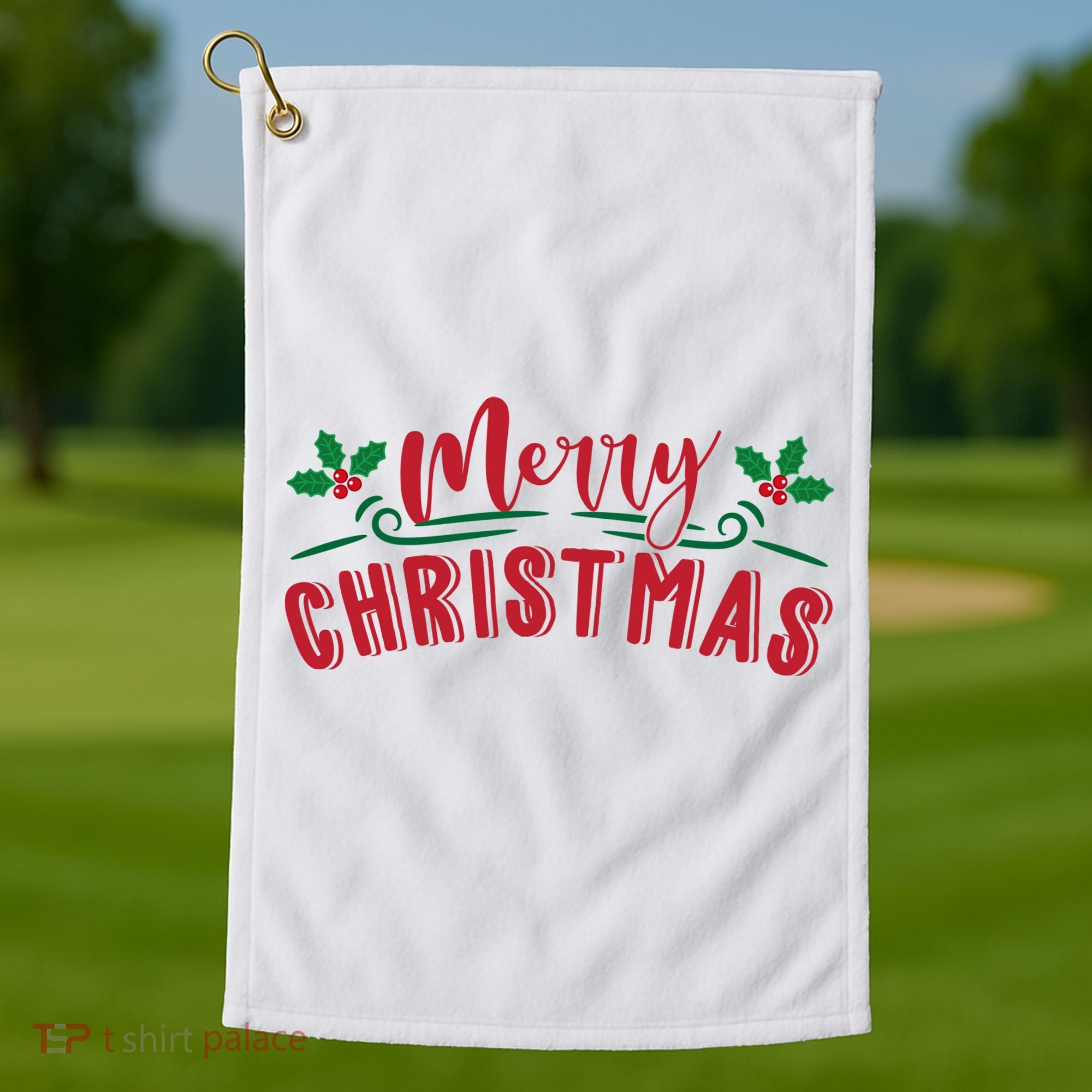 Merry Christmas Holiday Gift Golf Towel