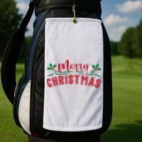 Merry Christmas Holiday Gift Golf Towel thumb 2