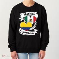 Mexican Colombian Heart Flags Mexico Colombia Gift Women's Sweatshirt thumb 0