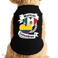 Mexican Colombian Heart Flags Mexico Colombia Gift Doggie Tank thumb 0