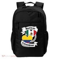 Mexican Colombian Heart Flags Mexico Colombia Gift Backpack thumb 0