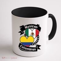 Mexican Colombian Heart Flags Mexico Colombia Gift Coffee Mug thumb 1