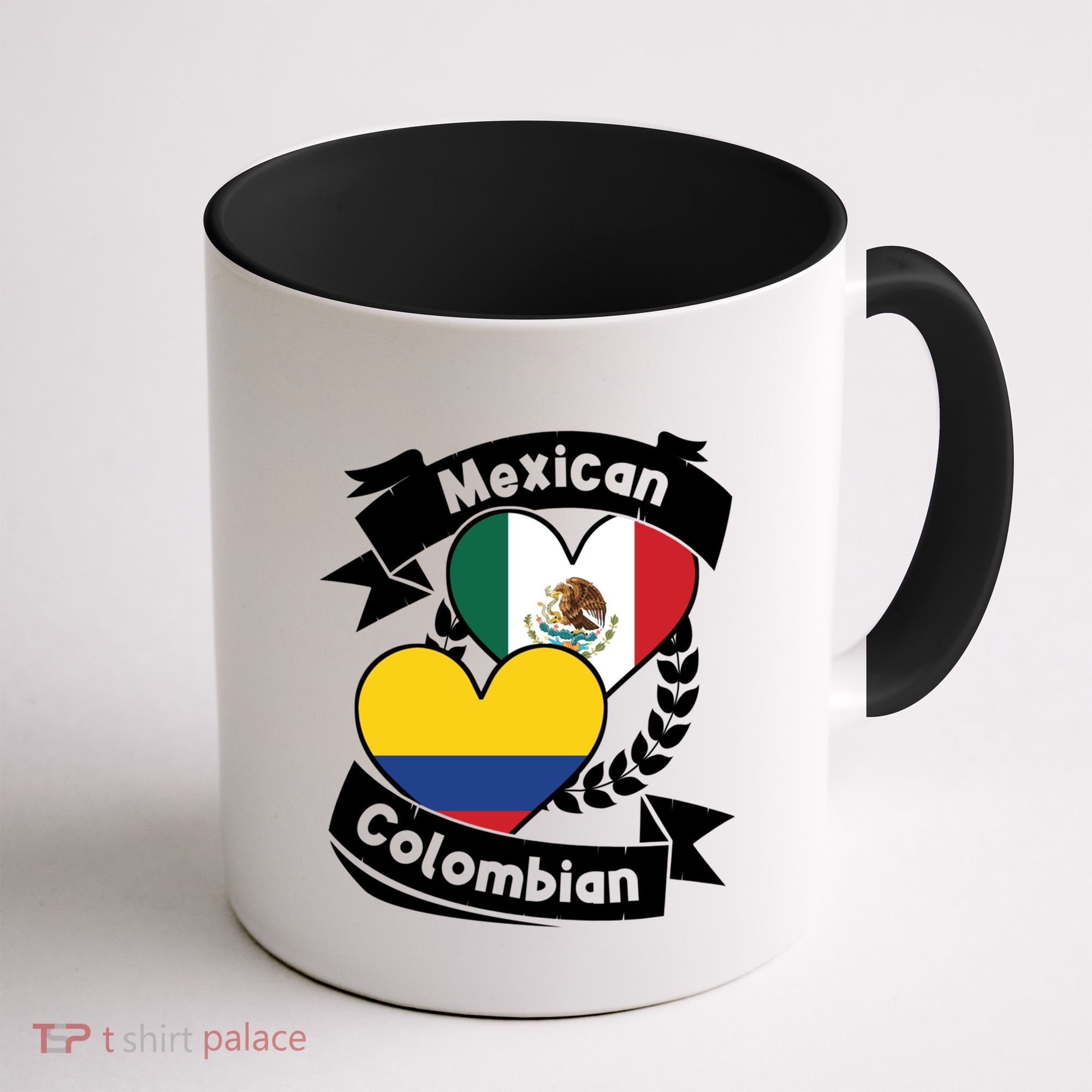 Mexican Colombian Heart Flags Mexico Colombia Gift Coffee Mug