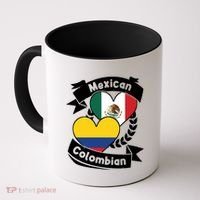 Mexican Colombian Heart Flags Mexico Colombia Gift Coffee Mug thumb 0