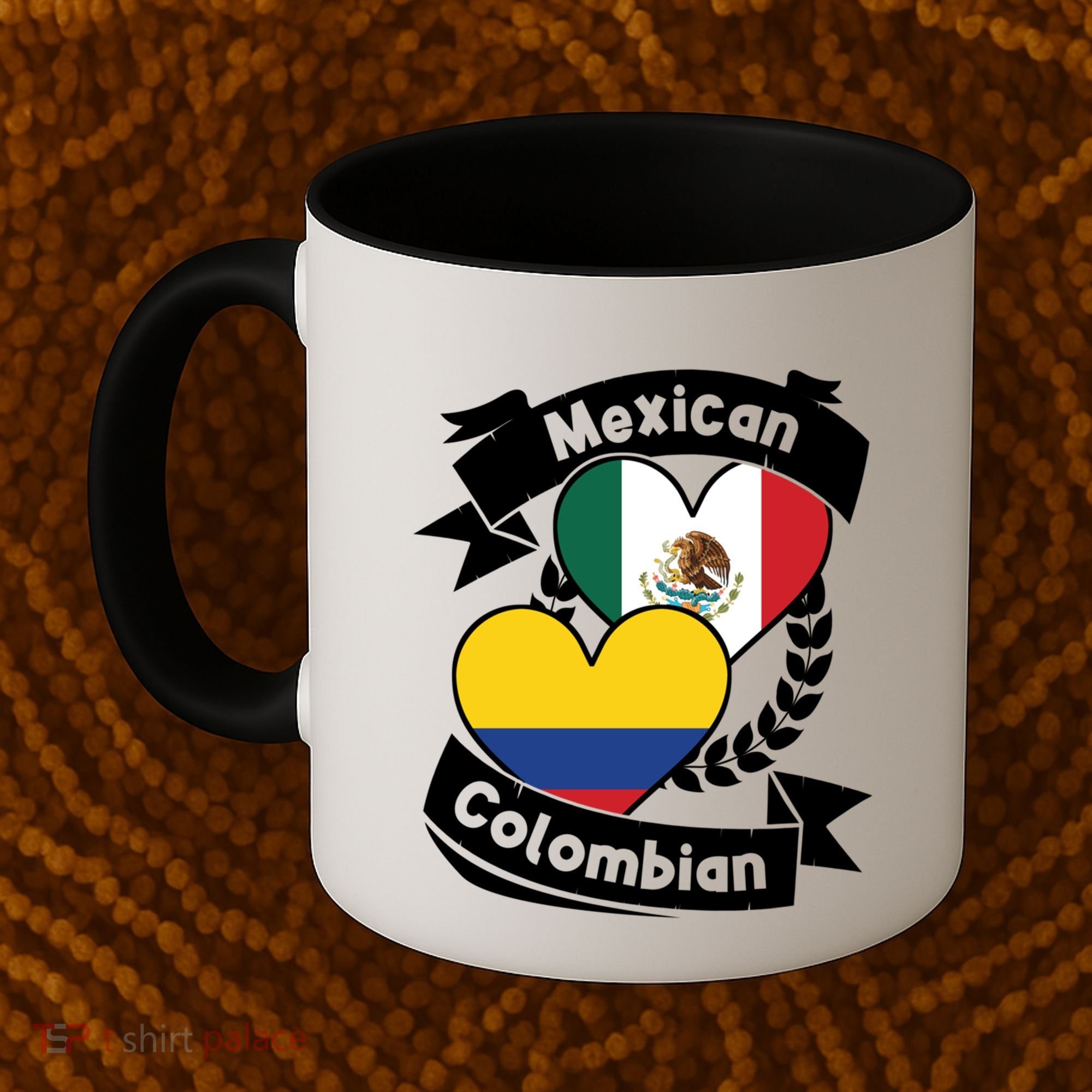 Mexican Colombian Heart Flags Mexico Colombia Gift Coffee Mug