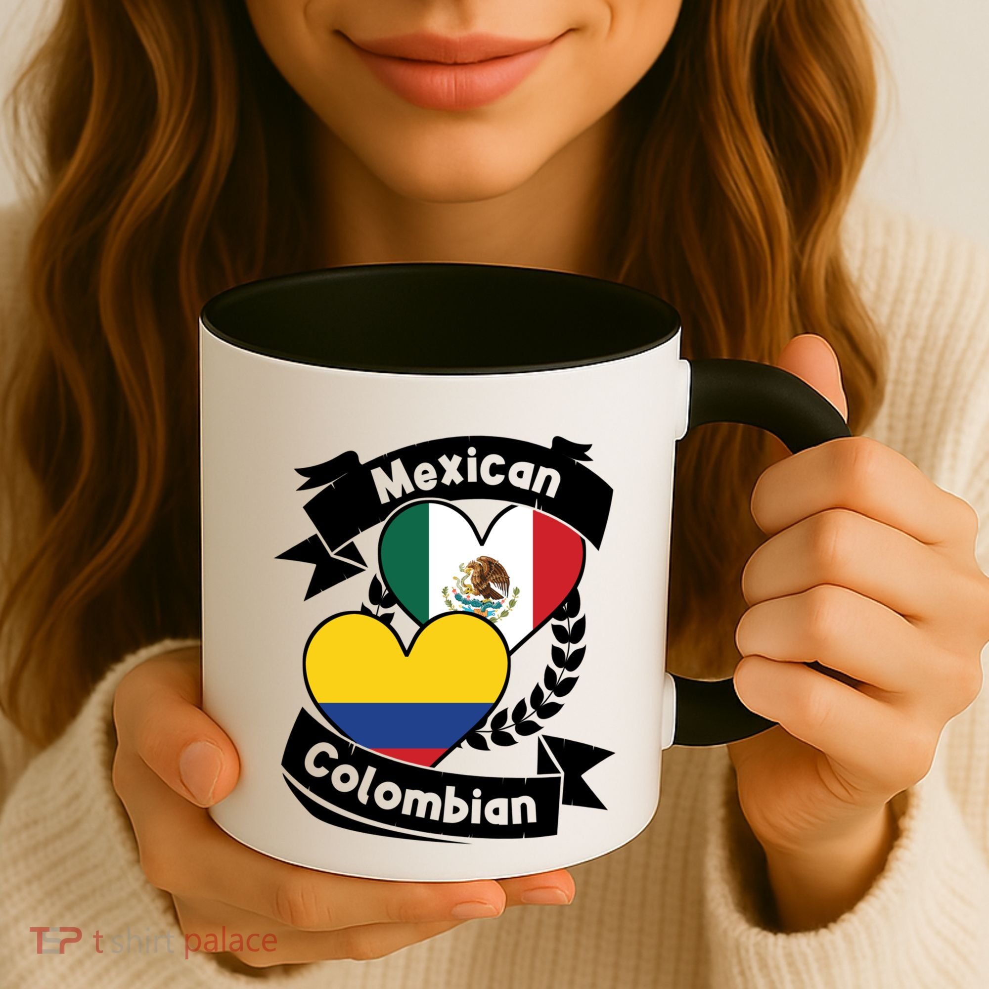 Mexican Colombian Heart Flags Mexico Colombia Gift Coffee Mug