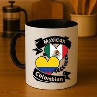 Mexican Colombian Heart Flags Mexico Colombia Gift Coffee Mug thumb 4