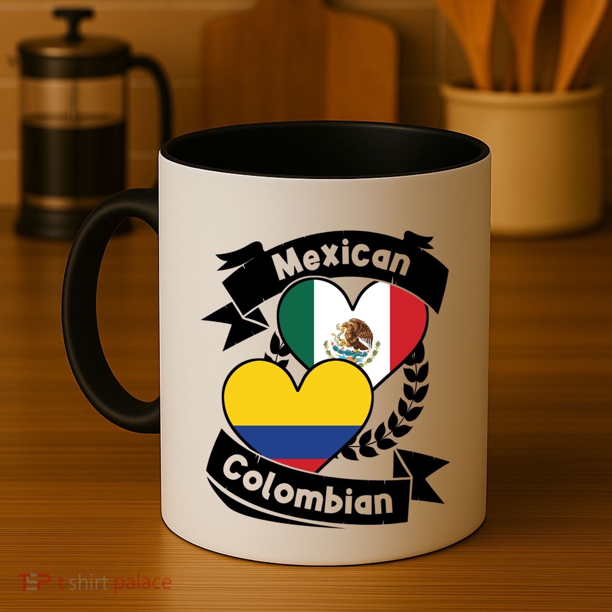 Mexican Colombian Heart Flags Mexico Colombia Gift Coffee Mug