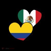 Mexican Colombian Heart Flags Mexico Colombia Gift Coffee Mug thumb 5